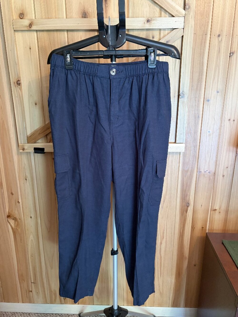 Wonderly Cargo Pant Womens Large Navy Casual Utility Streetwear